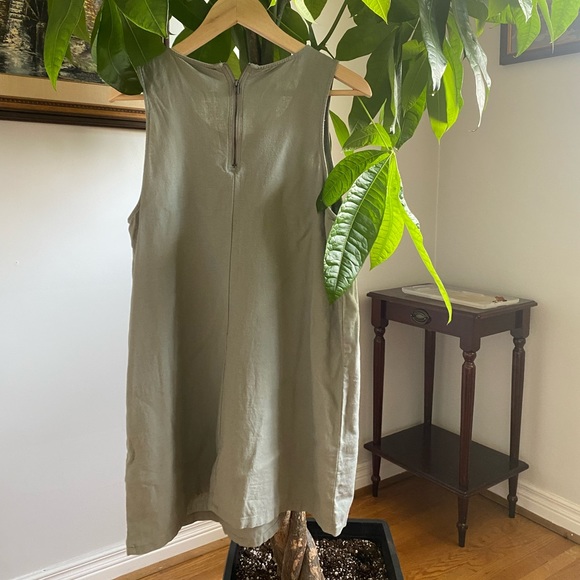 🐢🐢 ARMY GREEN LINEN DRESS 🐢🐢 - Picture 5 of 5